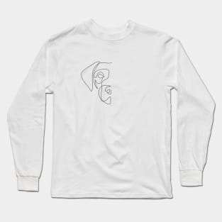 half face dog Long Sleeve T-Shirt